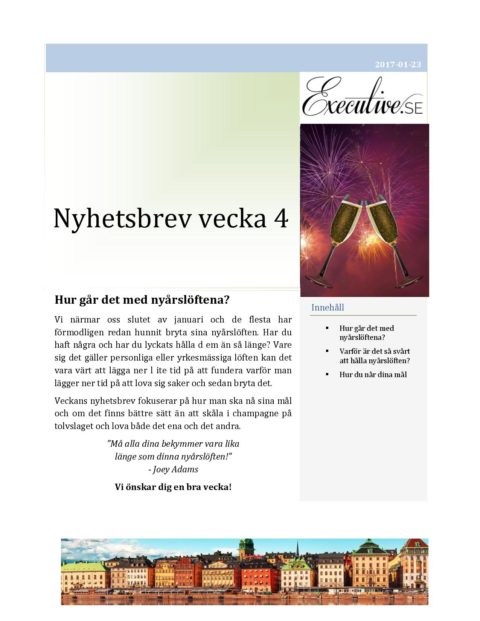 Nyhetsbrev vecka 4